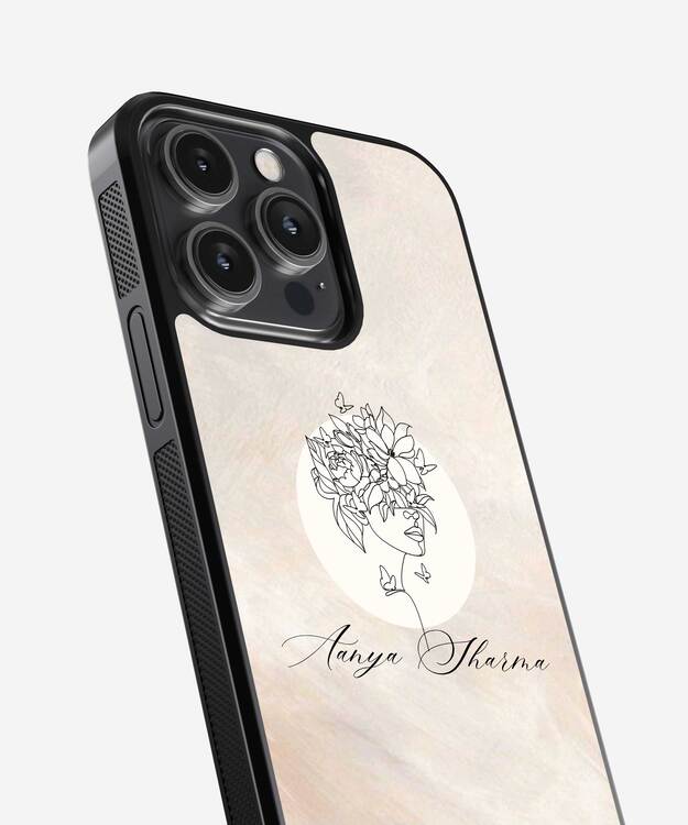 Custom Name Face Illustration Glass Case