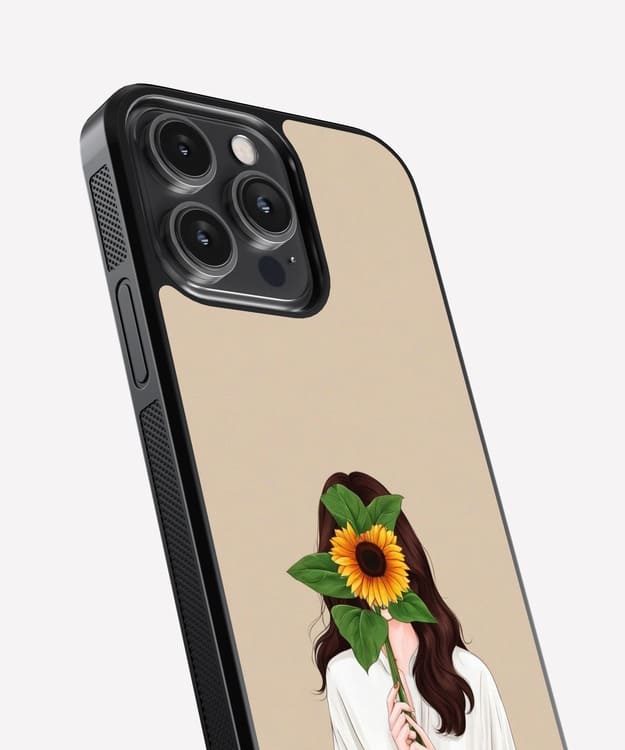 Sunflower Girl Glass Case