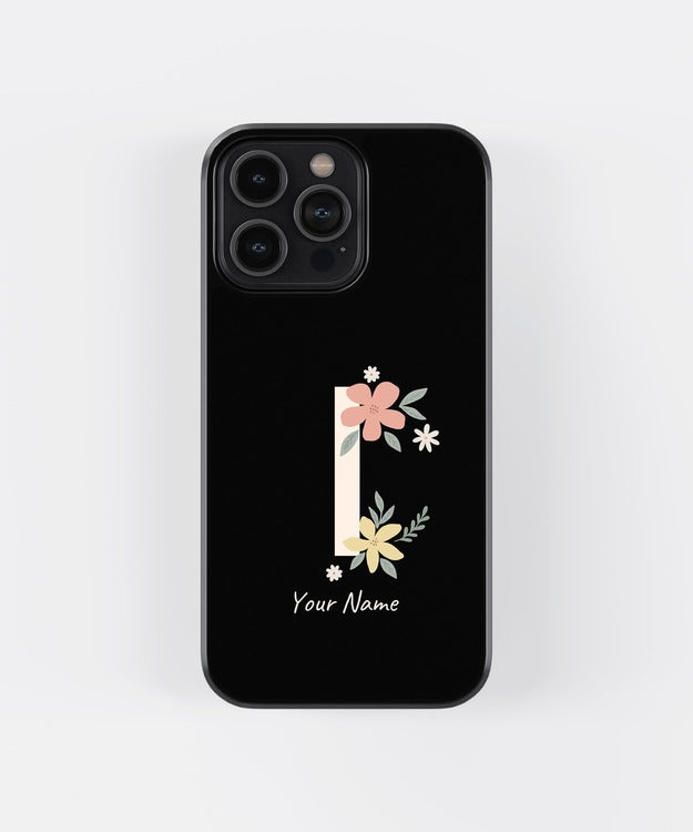 Custom Name Floral Aesthetics Glass Case