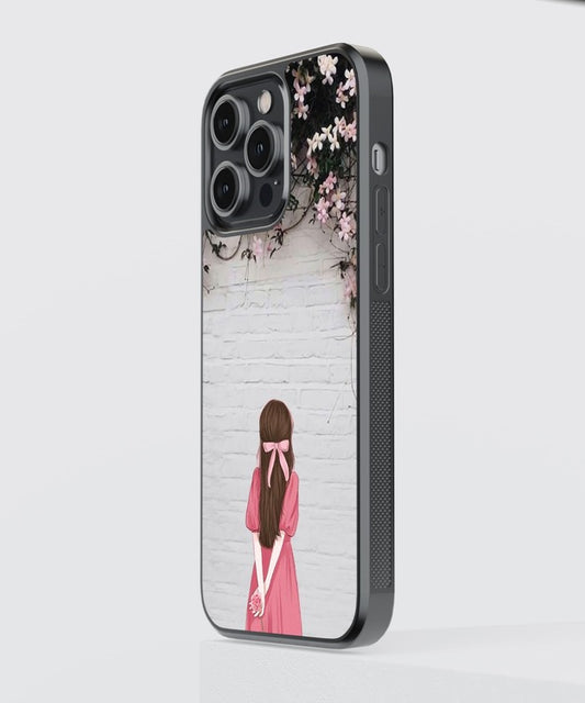 Floral Bow Girl Glass Case