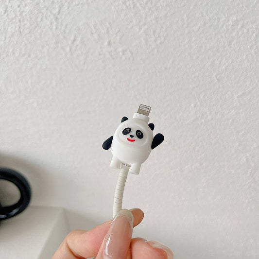 iPhone Charger Case Cover - Panda - 4 Piece Set (With Wire Protector)
