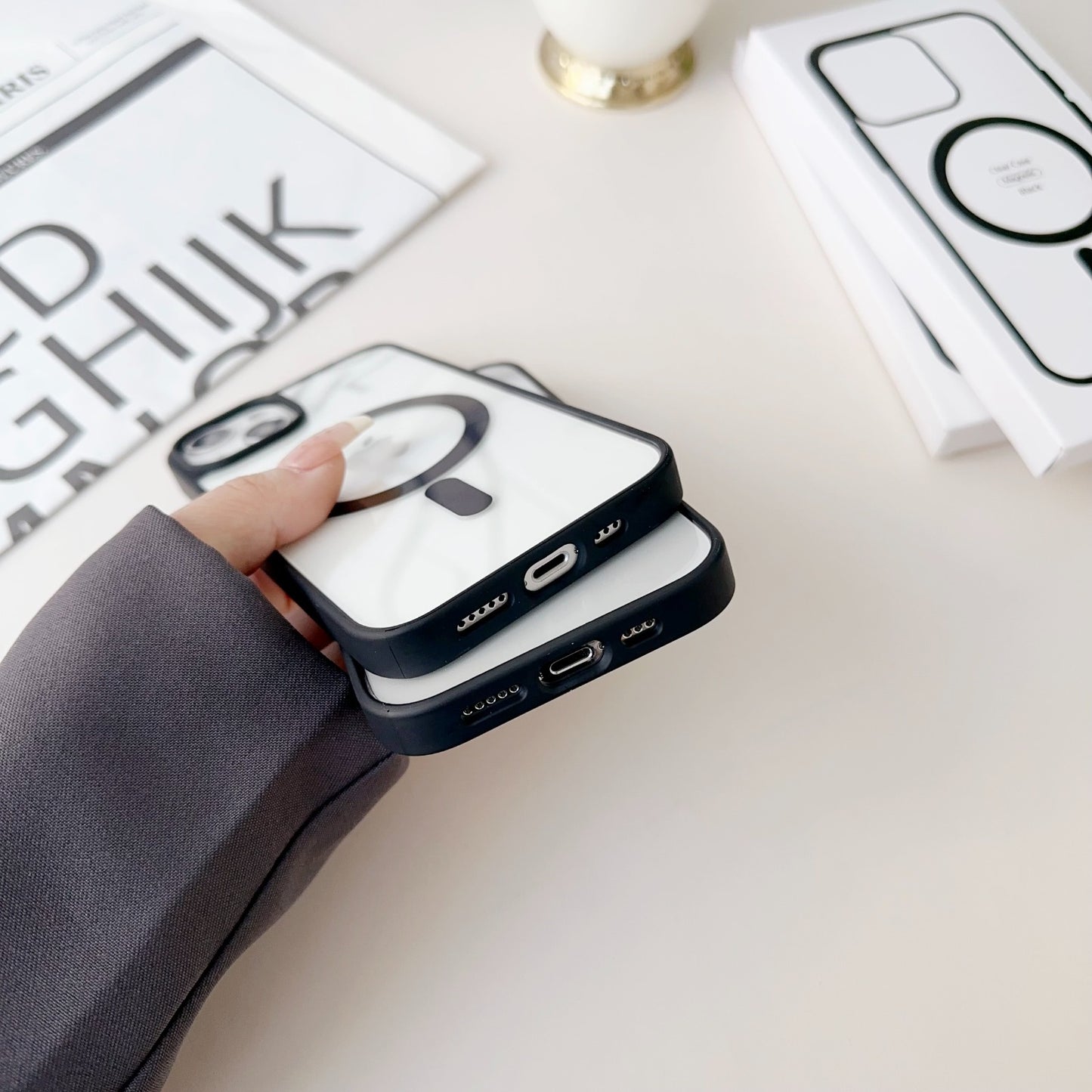 Black Transparent MagSafe Case