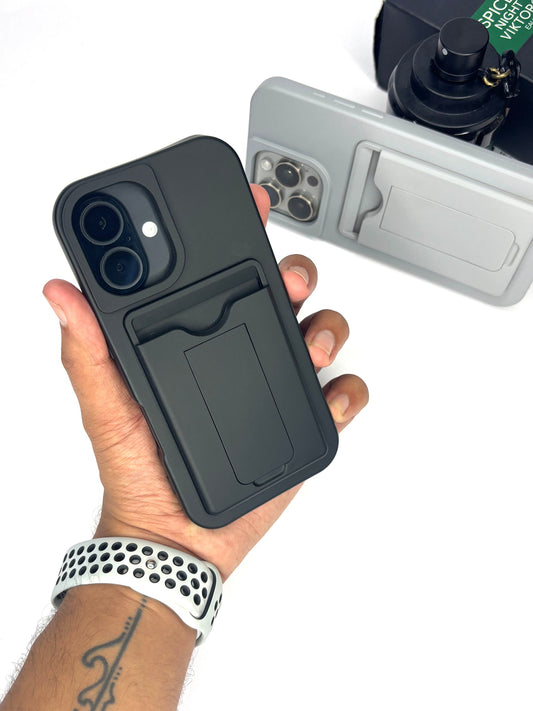 iPhone 3 in 1 Wallet and Stand Matte Finish Case