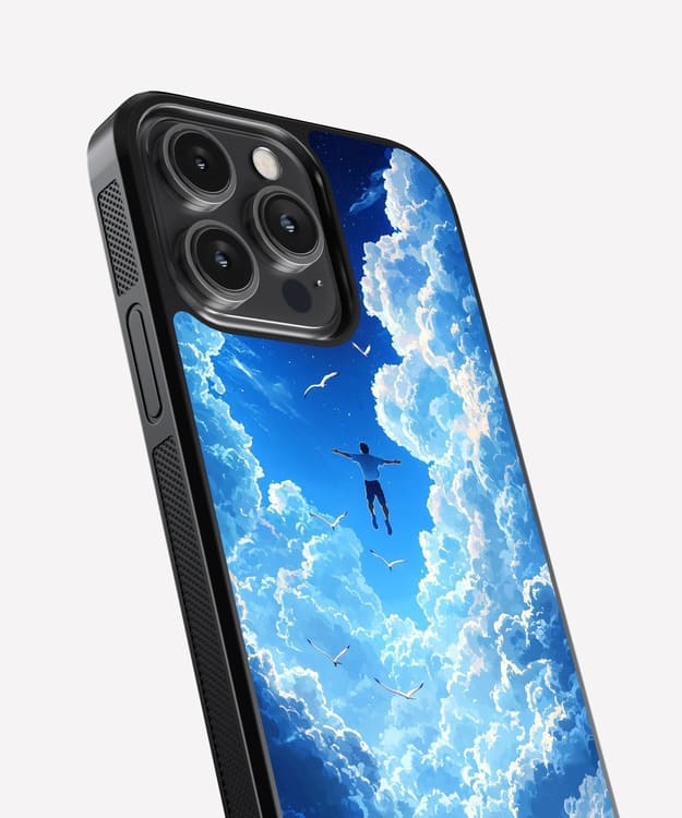 Free Man Falling Glass Case