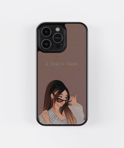 I Don't Care Girl Glass Case