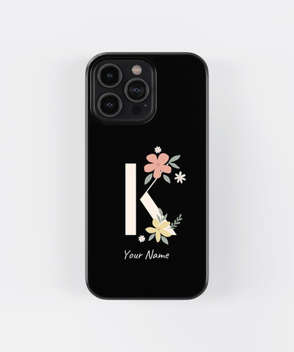 Custom Name Floral Aesthetics Glass Case