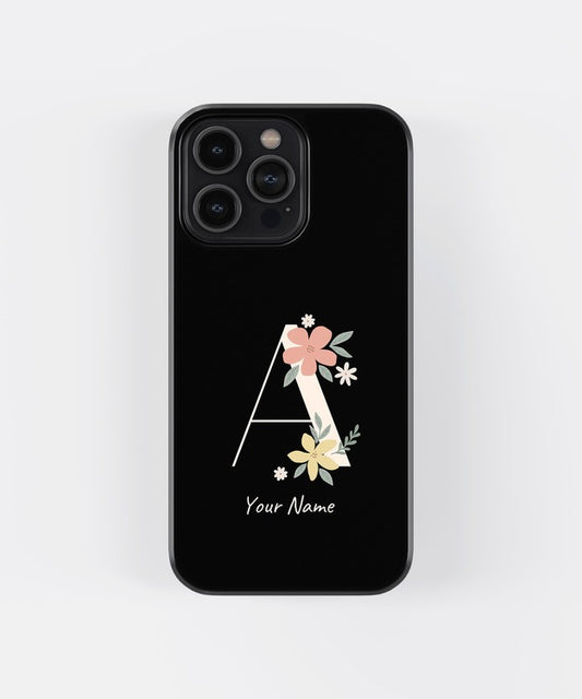 Custom Name Floral Aesthetics Glass Case