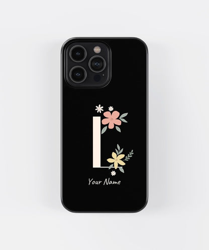 Custom Name Floral Aesthetics Glass Case