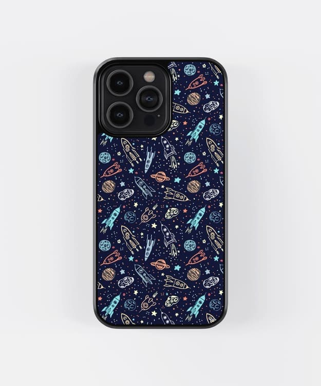 Space Rockets Glass Case