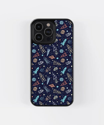 Space Rockets Glass Case