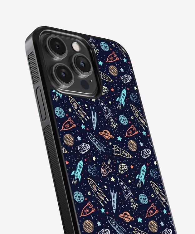 Space Rockets Glass Case