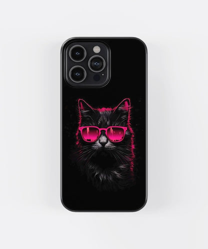 Pink Shady Cat Glass Case
