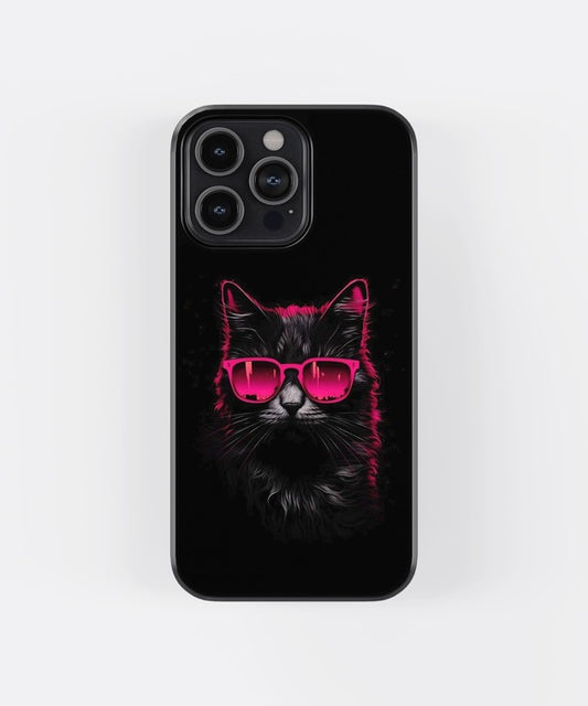 Pink Shady Cat Glass Case