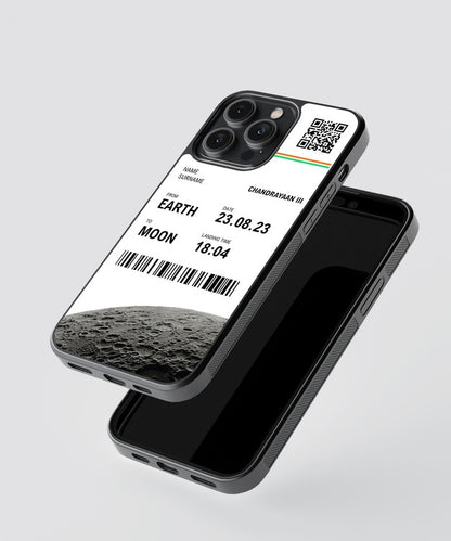 Custom Chandrayaan Boarding Pass Glass Case