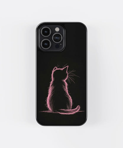 Neon Cat Glass Case