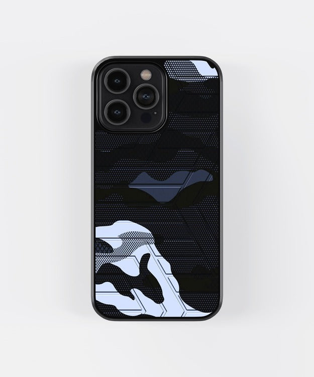 Abstract Black Texture Glass Case