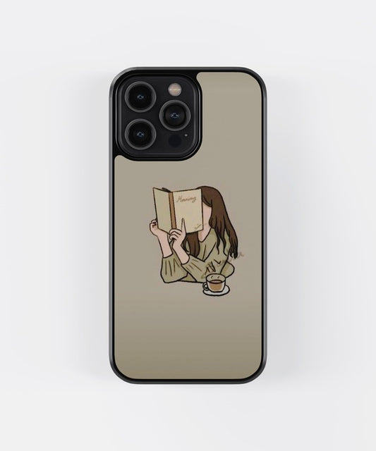 Book Reading Girl Glass Case