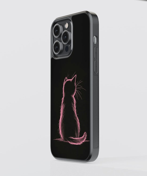 Neon Cat Glass Case