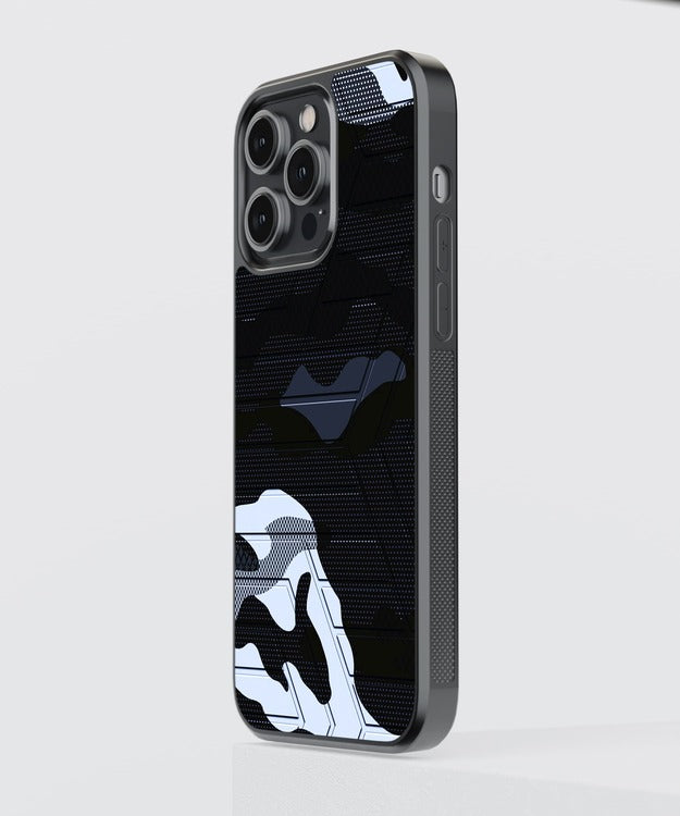 Abstract Black Texture Glass Case