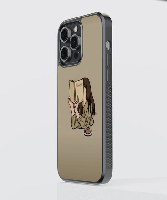 Book Reading Girl Glass Case