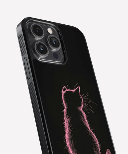 Neon Cat Glass Case