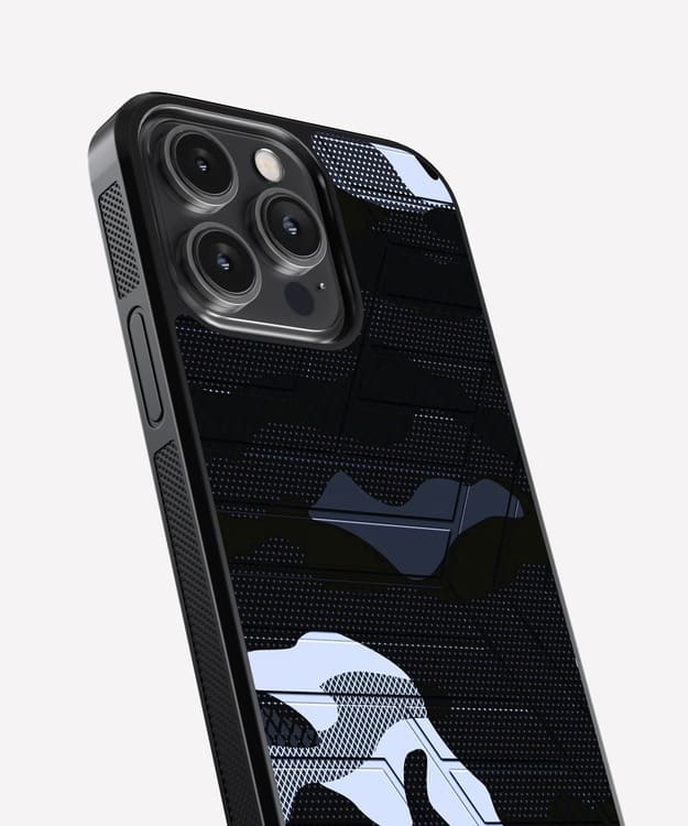 Abstract Black Texture Glass Case