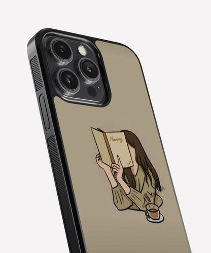 Book Reading Girl Glass Case