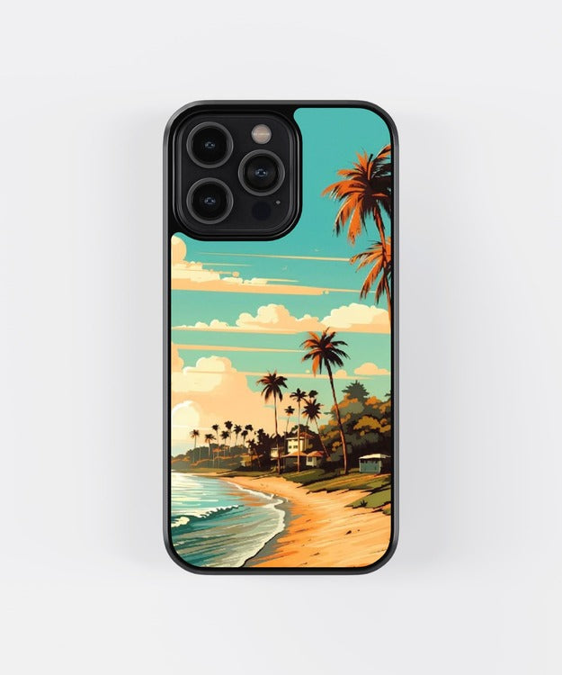 Beach Painting Glass Case