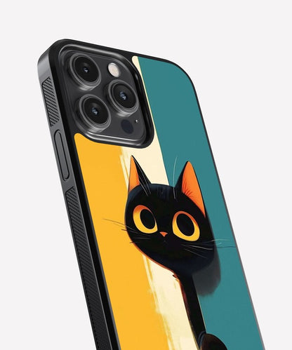 Black Cat Sneaking Glass Case