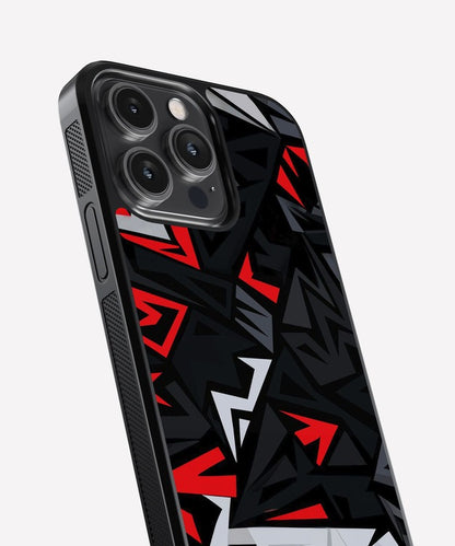 Abstract Black Red Glass Case