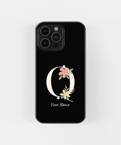 Custom Name Floral Aesthetics Glass Case