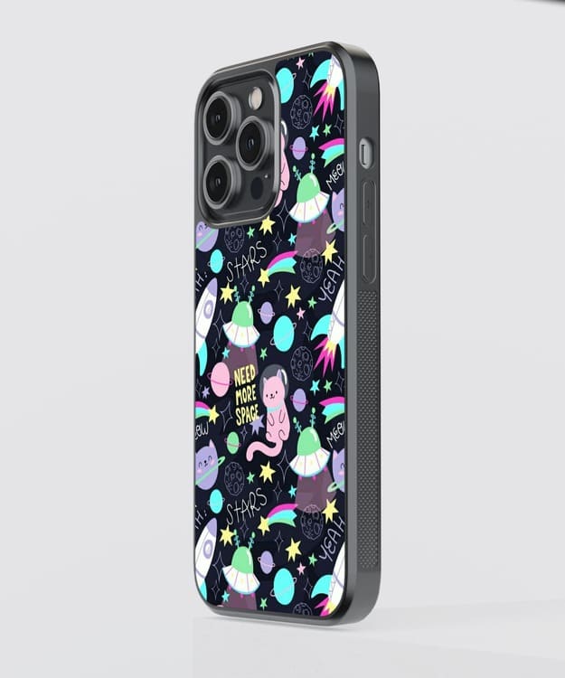 Need More Space Cat Glass Case