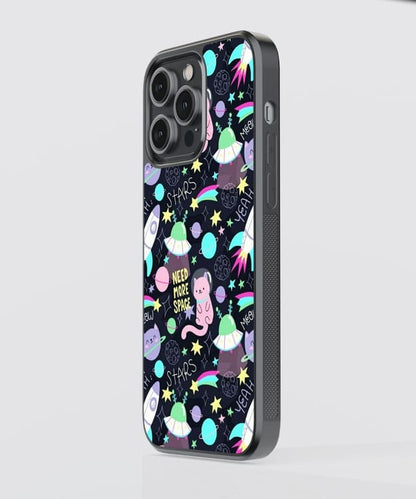 Need More Space Cat Glass Case