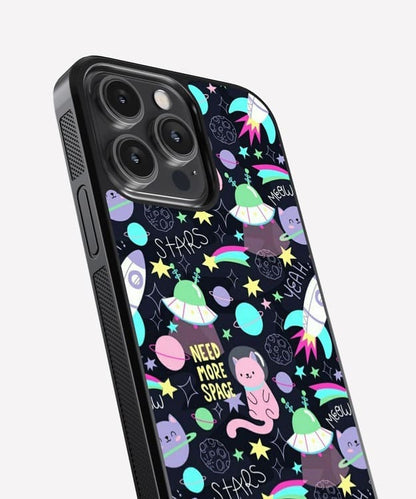 Need More Space Cat Glass Case