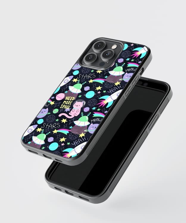 Need More Space Cat Glass Case