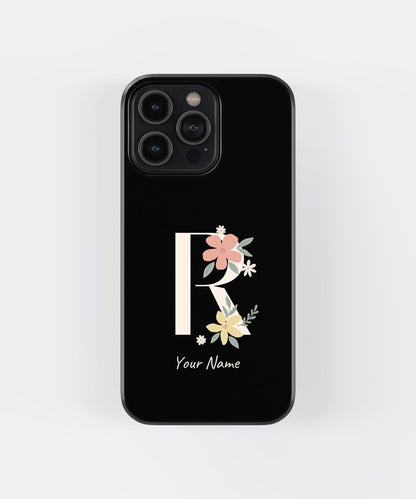 Custom Name Floral Aesthetics Glass Case