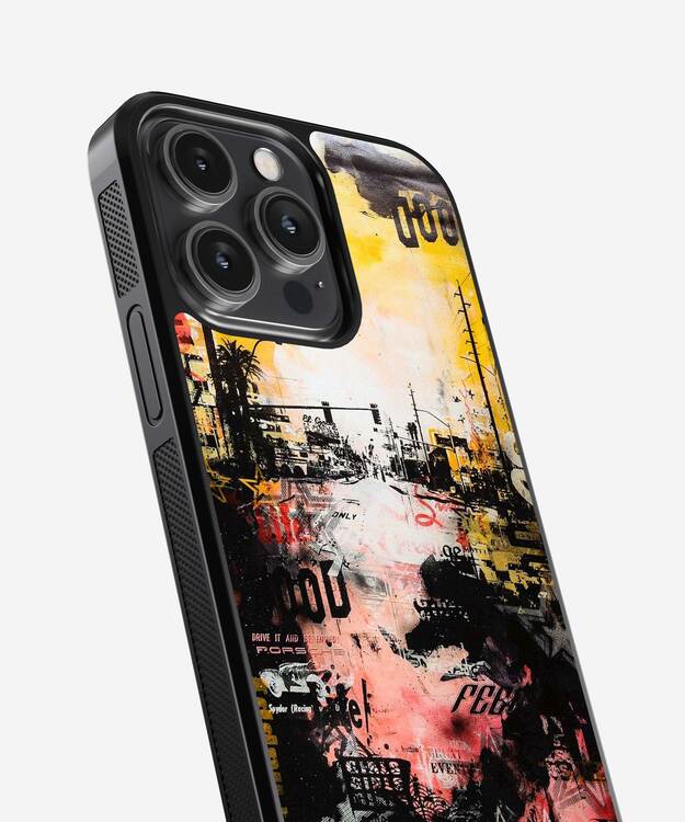 Abstract Splash Art Glass Case