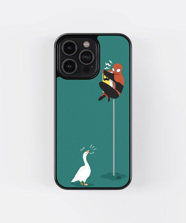 Duck Spiderman Glass Case