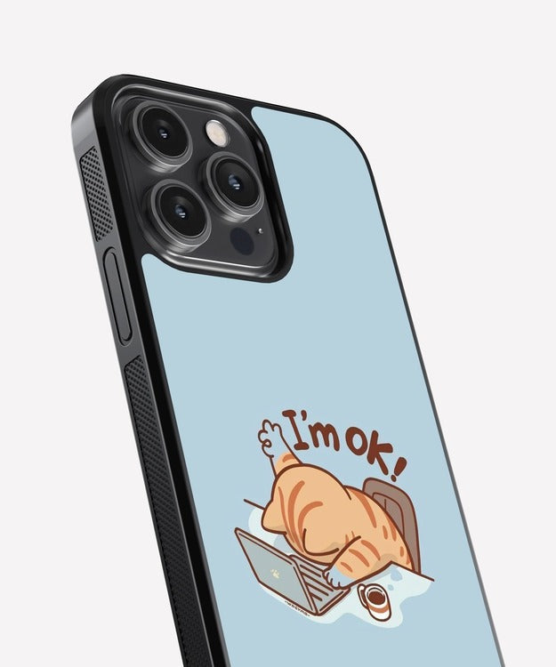 I'm Ok Cat Glass Case