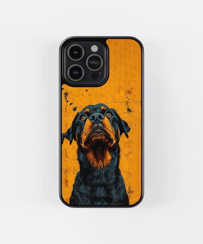 Rottweiler Dog Art Glass Case