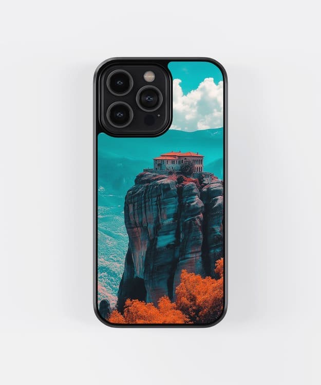 Monastery On Mountain Glass Case