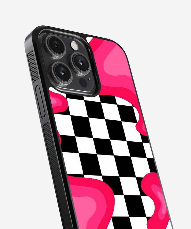 Slime Check Pattern Glass Case