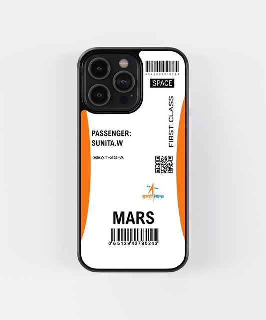 Mission Mars Boarding Pass Custom Glass Case