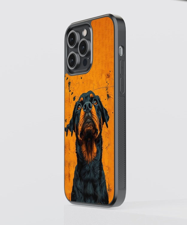 Rottweiler Dog Art Glass Case