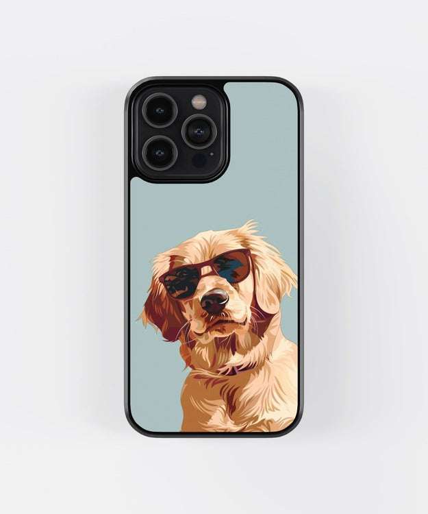 Cool Golden Retriever Glass Case