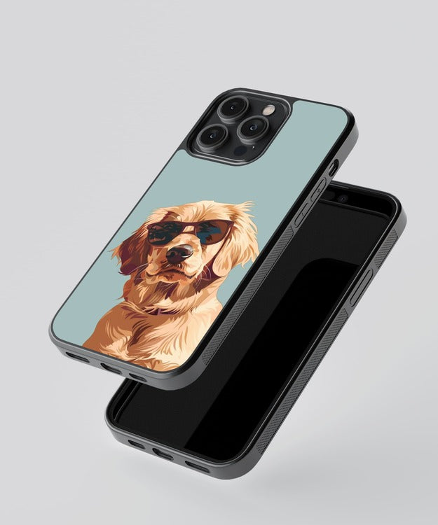 Cool Golden Retriever Glass Case