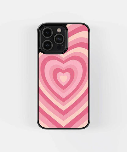 Pink Hearts Glass Case