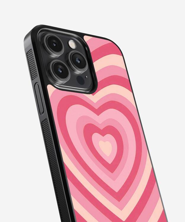 Pink Hearts Glass Case