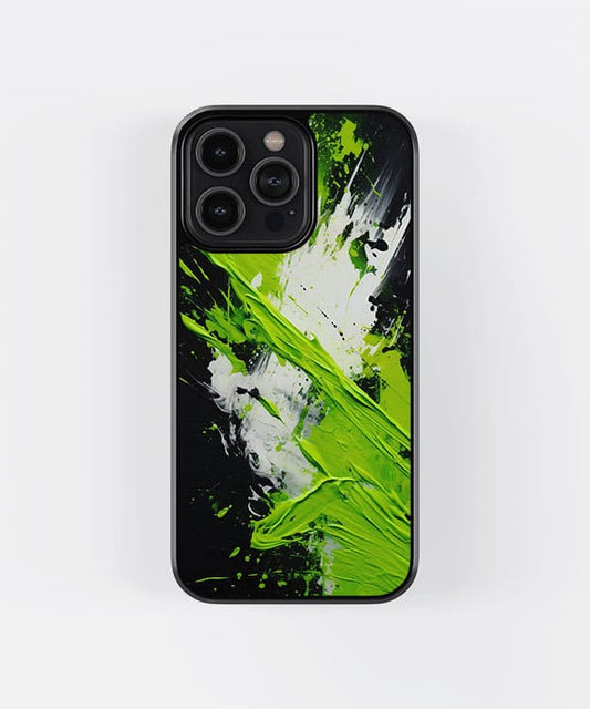 Green Splash Paint Glass Case