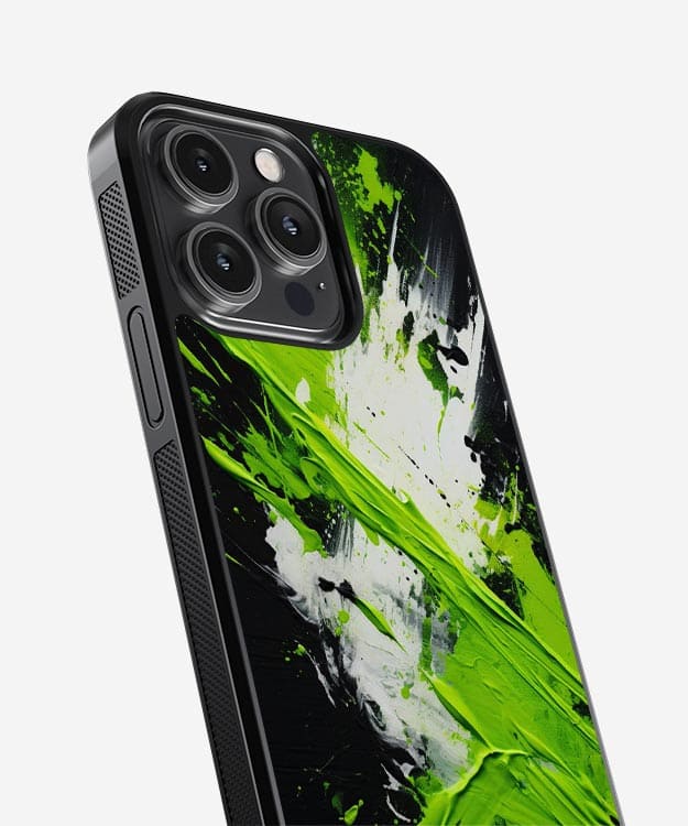 Green Splash Paint Glass Case